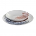 Dinnerware Set DKD Home Decor Blue Fuchsia Porcelain Coral 18 Pieces 27 x 27 x 3 cm
