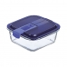 Hermetisk madkasse Luminarc Easy Box Blå Glas (760 ml) (6 enheder)