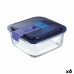 Hermetische Lunchtrommel Luminarc Easy Box Blauw Glas (6 Stuks) (1,22 L)