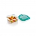 Square Lunch Box with Lid Luminarc Keep'n Lagon 10 x 5,4 cm Turquoise 380 ml Bicoloured Glass (6 Units)