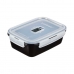 Херметическа Кутия за Обяд Luminarc Pure Box Черен 1,22 L Cтъкло (6 броя)