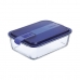Hermetična Škatla za Malico Luminarc Easy Box Modra Steklo (6 kosov) (1,97 l)