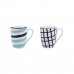 Cup Bidasoa Zigzag Multicolour Ceramic 2 Pieces 330 ml