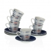 Satz mit Tassen- und Tellern Versa Porzellan 5,8 x 6 x 5,8 cm Fische Kaffee (12 Stücke)