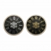 Ceas de Perete DKD Home Decor Negru Auriu* Argintiu Geam Lemn MDF 68 x 8 x 68 cm (2 Unități)