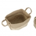 Set of Baskets DKD Home Decor Cream Natural Jute Natural Fibre 40 x 28 x 23 cm (3 Pieces)