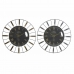 Orologio da Parete DKD Home Decor Cristallo Argentato Nero Dorato Ferro 70 x 7 x 70 cm (2 Unità)