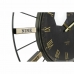 Wall Clock DKD Home Decor Crystal Silver Black Golden Iron 70 x 7 x 70 cm (2 Units)