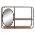 Scaffale DKD Home Decor Nero Marrone scuro Legno Metallo Specchio 73 x 19 x 50 cm
