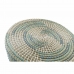 Footrest DKD Home Decor Natural Turquoise White Rattan Tropical Seagrass (41 x 41 x 42 cm)