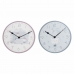 Reloj de Pared DKD Home Decor Azul Rosa Madera Metal Plástico Madera MDF Infantil Pájaro 24 x 3 x 24 cm (2 Unidades)