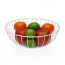 Fruit Bowl Versa Acebo White Metal Steel MDF Wood 28 x 10 x 28 cm
