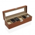 Box för klockor Versa Brun polypropen Konstläder 10 x 9 x 32,5 cm