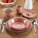 Tableware Versa 18 Pieces Pink Stoneware 27 x 27 cm