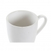 4 vnt. puodelių rinkinys DKD Home Decor Balta Natūralus Kaučiukmedžio mediena Keramikos dirbinys 300 ml 19 x 13 x 31 cm
