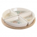 Snack tray DKD Home Decor 21,5 x 21,5 x 1 cm Beige White Stoneware Traditional
