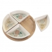 Pladanj za aperitive DKD Home Decor 21,5 x 21,5 x 1 cm Bež Bijela Gres Keramika tradicionalan