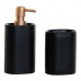 Bath Set DKD Home Decor Black Golden PVC Resin Glam 8,5 x 6 x 18 cm (2 Units)