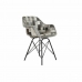 Cadeira com braços DKD Home Decor Branco Preto Bege Cinzento 60,5 x 53 x 81,5 cm