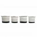 Set de basket DKD Home Decor Blanc Marron Noir Gris Rayures Boho 30 x 30 x 30 cm Plastique 2 Pièces (2 Unités) (4 pcs)