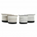 Set de basket DKD Home Decor Blanc Marron Noir Gris Rayures Boho 30 x 30 x 30 cm Plastique 2 Pièces (2 Unités) (4 pcs)