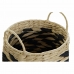 Basket set DKD Home Decor Black Light brown Natural Fibre Boho 30 x 30 x 30 cm 2 Pieces (2 Units)