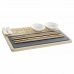 Set per Sushi DKD Home Decor PC-186227 Bianco Nero Naturale Bambù Lavagna Moderno Orientale 28,5 x 18,5 x 2,6 cm (9 Pezzi) (28,5