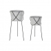 Conjunto de Vasos DKD Home Decor Preto Cinzento Metal Ferro Quadrado 30 x 40 cm 37 x 37 x 82 cm (2 Unidades)