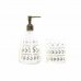 Набор для ванной DKD Home Decor Позолоченный Стеклянный ABS Пластик Лист растения 9 x 9 x 18 cm
