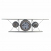 Стенен часовник DKD Home Decor Кристал Желязо Самолет Дървен MDF Тъмно сив (120 x 21 x 33.5 cm)