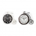 Стенен часовник DKD Home Decor 60 x 6 x 50 cm Кристал Черен Колело Бял Желязо Vintage (2 броя)