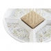 Tablett für Snacks DKD Home Decor Bunt natürlich Bambus Steingut Cottage 23,5 x 23,5 x 7 cm