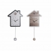 Ρολόι Τοίχου DKD Home Decor 32 x 5 x 56 cm Φυσικό Λευκό Πλαστική ύλη Σπίτι Ξύλο MDF (x2)