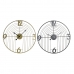 Orologio da Parete DKD Home Decor Nero Dorato Metallo Moderno 45 x 3 x 45 cm (2 Unità)