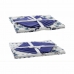 Galda drānas un salvetes DKD Home Decor Zils Balts 150 x 150 x 0,5 cm (2 gb.)