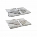 Покривка за маса и салфетки DKD Home Decor Бял Бежов 150 x 150 x 0,5 cm (2 броя)