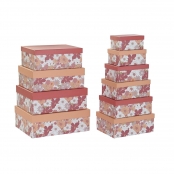 Set de Cajas Organizadoras Apilables DKD Home Decor Natural Blanco