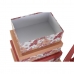 Комплект Кутии за Подреждане една върху друга DKD Home Decor Фуксия Бял Праскова Картон (43,5 x 33,5 x 15,5 cm)