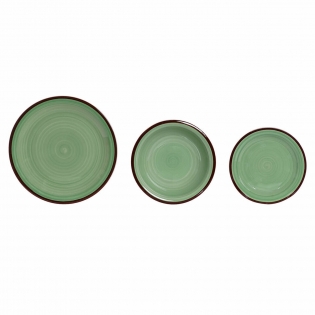 Vajilla 18 piezas azul-verde stoneware 1 cm
