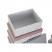 Conjunto de Caixas de Organização Empilháveis DKD Home Decor Cor de Rosa Lilás Multicolor Cartão (43,5 x 33,5 x 15,5 cm)