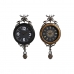 Настенное часы DKD Home Decor 27 x 7,5 x 57,5 cm Стеклянный Чёрный Позолоченный Железо маятник (2 штук)