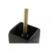 Щетка для унитаза DKD Home Decor Чёрный Позолоченный Металл Смола Мрамор 9,5 x 9,5 x 37 cm