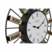 Orologio da Parete DKD Home Decor 40 x 6,4 x 40 cm Cristallo Argentato Dorato Ferro (2 Unità)