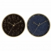 Nástěnné hodiny DKD Home Decor Modrý Černý Hliník Plastické Moderní/jazz 30 x 4 x 30 cm (2 kusů)
