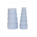 Set di Scatole per Sistemare Impilabili DKD Home Decor Rotondo Righe Bianco Blu cielo Per bambini Cartone (37,5 x 37,5 x 18 cm) 