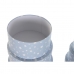 Set di Scatole per Sistemare Impilabili DKD Home Decor Rotondo Righe Bianco Blu cielo Per bambini Cartone (37,5 x 37,5 x 18 cm) 