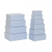 Saliekamo Organizējošo Kastu Komplekts DKD Home Decor Balts Debesu zils Bērnu Kartons (43,5 x 33,5 x 15,5 cm)