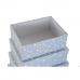 Conjunto de Caixas de Organização Empilháveis DKD Home Decor Branco Azul celeste Infantil Cartão (43,5 x 33,5 x 15,5 cm)
