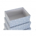 Set de cutii de depozitare, cu posibilitate de stivuire DKD Home Decor Alb Albastru celest Infantil Carton (43,5 x 33,5 x 15,5 c