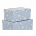 Saliekamo Organizējošo Kastu Komplekts DKD Home Decor Balts Debesu zils Bērnu Kartons (43,5 x 33,5 x 15,5 cm)